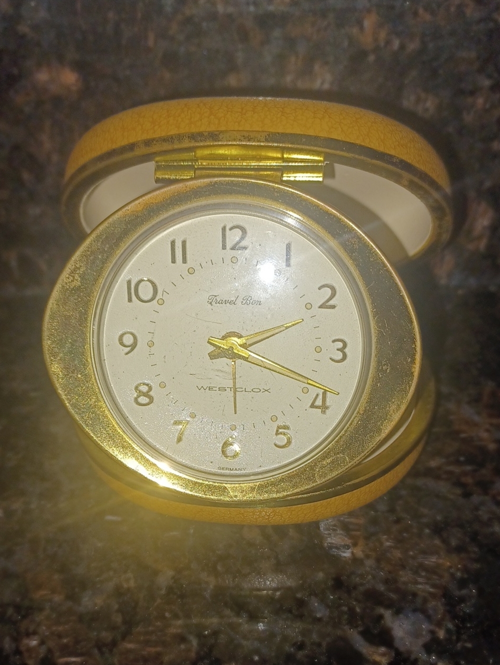 Vintage Mid-Century Westclox "Travel Ben" Folding Alarm Clock